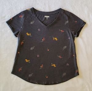 EUC - Old Navy | Gray Floral Women's T-shirt XSP